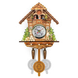 Cuckoo Clock Antique Wooden Cuckoo Birdhouse Wall Clock Home Decor Hanging Cuckoo Clock Auto Swing Bell Pendulum Home Decor