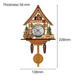 Cuckoo Clock Antique Wooden Cuckoo Birdhouse Wall Clock Home Decor Hanging Cuckoo Clock Auto Swing Bell Pendulum Home Decor - Top-Down View