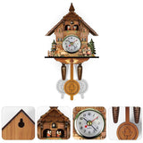 Cuckoo Clock Antique Wooden Cuckoo Birdhouse Wall Clock Home Decor Hanging Cuckoo Clock Auto Swing Bell Pendulum Home Decor - Front View