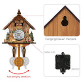 Cuckoo Clock Antique Wooden Cuckoo Birdhouse Wall Clock Home Decor Hanging Cuckoo Clock Auto Swing Bell Pendulum Home Decor