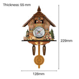 Cuckoo Clock Antique Wooden Cuckoo Birdhouse Wall Clock Home Decor Hanging Cuckoo Clock Auto Swing Bell Pendulum Home Decor - Top-Down View