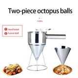 Stainless Steel Piston Funnel with Stand Kitchen Baking Funnel Batter Dispenser Sauce Cream Dosing Funnel for Home Kitchen Bakery