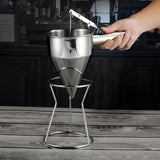 Stainless Steel Piston Funnel with Stand Kitchen Baking Funnel Batter Dispenser Sauce Cream Dosing Funnel for Home Kitchen Bakery