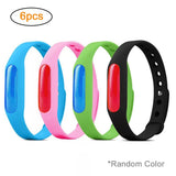 6Pcs Random Silicone Mosquito Repellent Bracelets Waterproof Anti Mosquito Band Bug and Insect Protection Wrist Bands for Adults and Kids - Rear View
