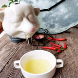Ceramic Egg Yolk Egg White Separator Funny Egg White Separator Egg Divider Nose Egg Separator Dwarf Shape Egg Sieve Strainer - Side View