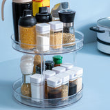Transparent Kitchen Turntable Spice Organizer Rotatable Pantry Food Storage Container for Kitchen Cabinets - Top-Down View