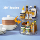 Transparent Kitchen Turntable Spice Organizer Rotatable Pantry Food Storage Container for Kitchen Cabinets - Rear View