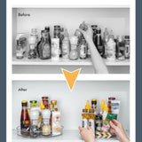 Transparent Kitchen Turntable Spice Organizer Rotatable Pantry Food Storage Container for Kitchen Cabinets