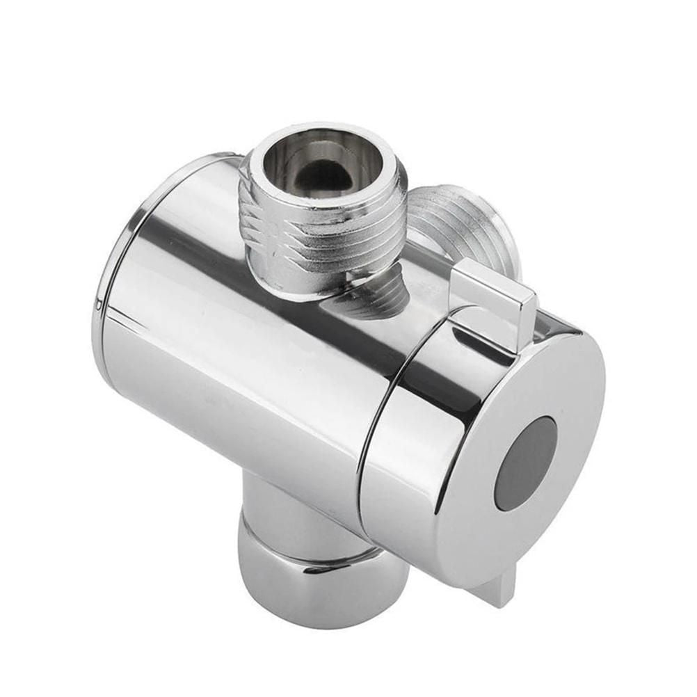3 Way Shower Head Diverter Faucet Diverter Valve Bathroom Universal System Component Replacement Part Chrome Valves for Bathroom