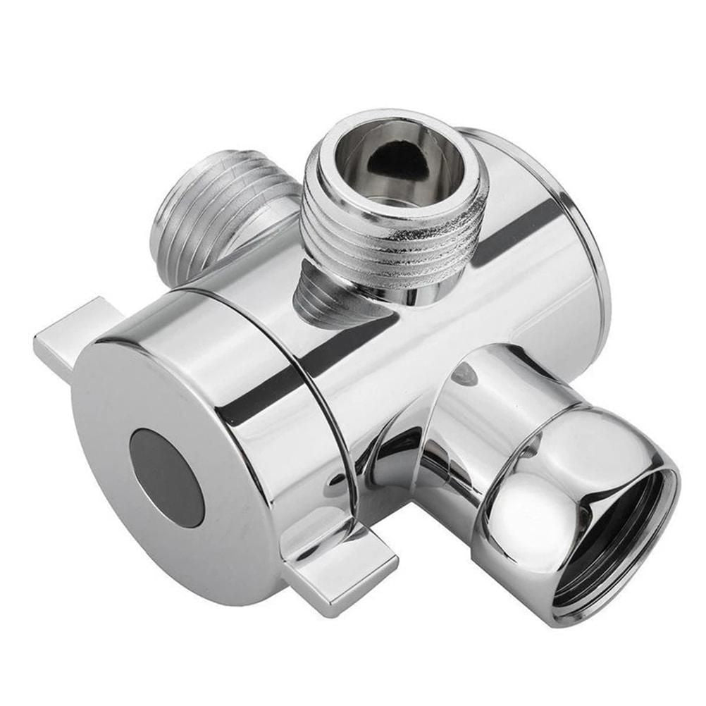 3 Way Shower Head Diverter Faucet Diverter Valve Bathroom Universal System Component Replacement Part Chrome Valves for Bathroom