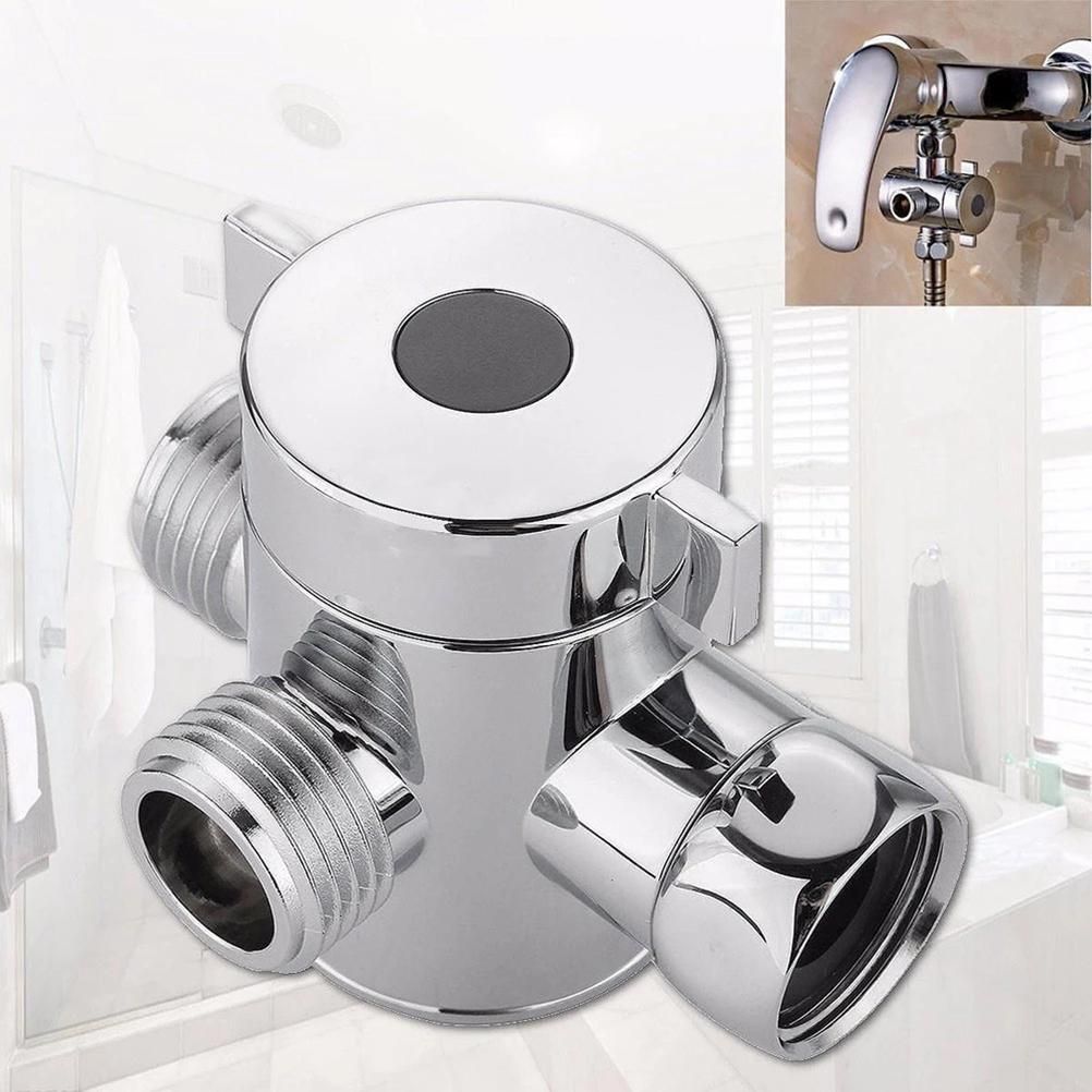 3 Way Shower Head Diverter Faucet Diverter Valve Bathroom Universal System Component Replacement Part Chrome Valves for Bathroom