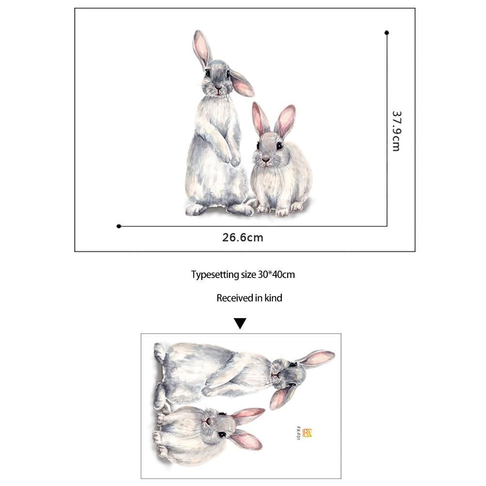 Easter Sticker Bunny Cartoon Wall Sticker Removable Wall Decor for Home Kindergarten