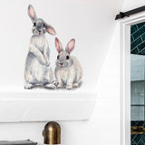 Easter Sticker Bunny Cartoon Wall Sticker Removable Wall Decor for Home Kindergarten - Rear View