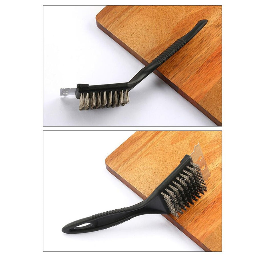2Pcs BBQ Grill Brushes Stainless Steel Bristles Cleaning Brushes Barbecue Grill Brushes Scrapers