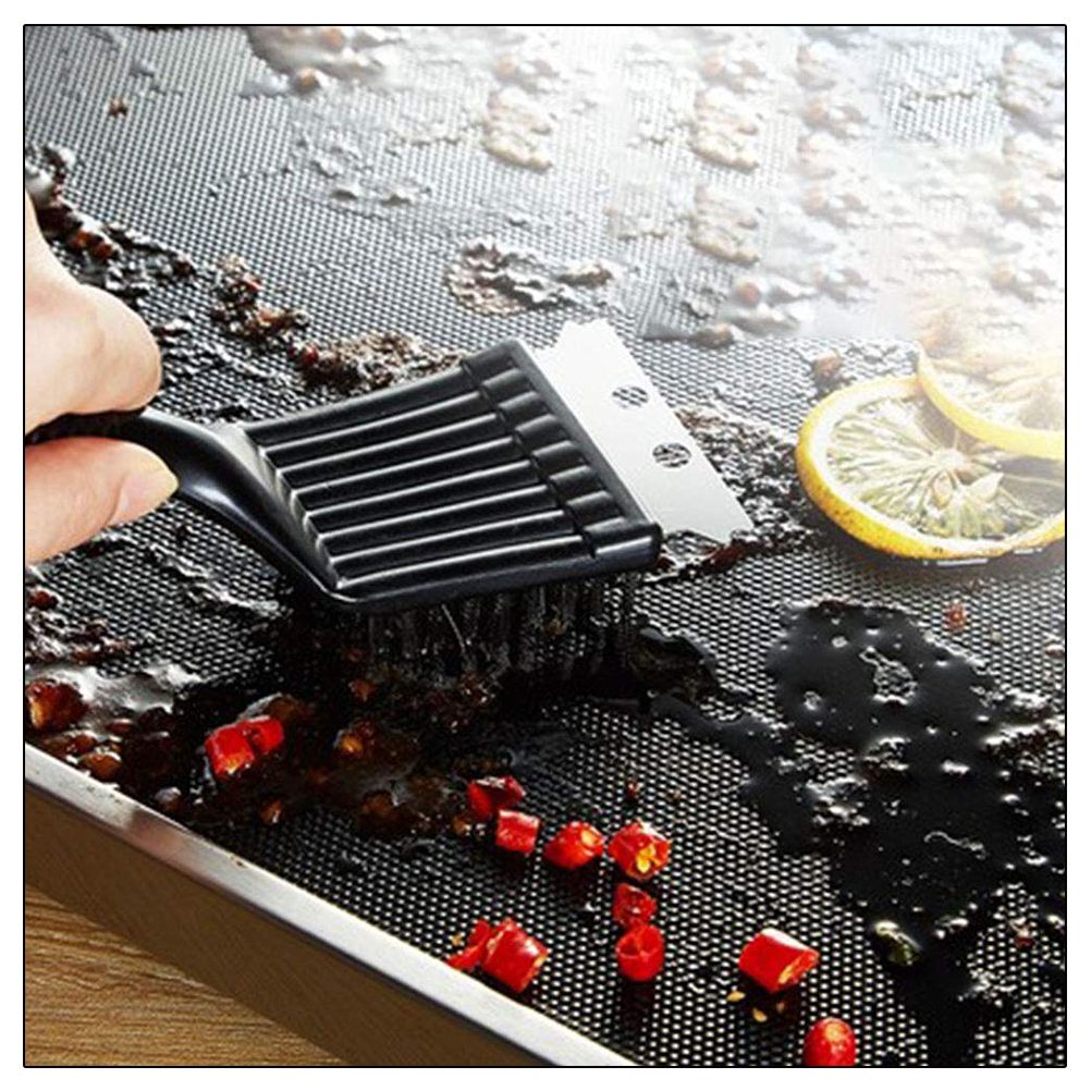 2Pcs BBQ Grill Brushes Stainless Steel Bristles Cleaning Brushes Barbecue Grill Brushes Scrapers