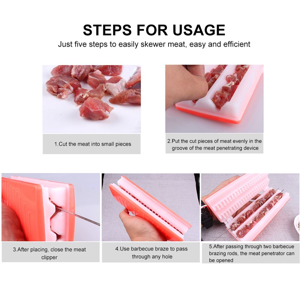Barbecue Meat Skewer Tool Handheld Meat Skewer Device Portable Barbecue Kebab Maker