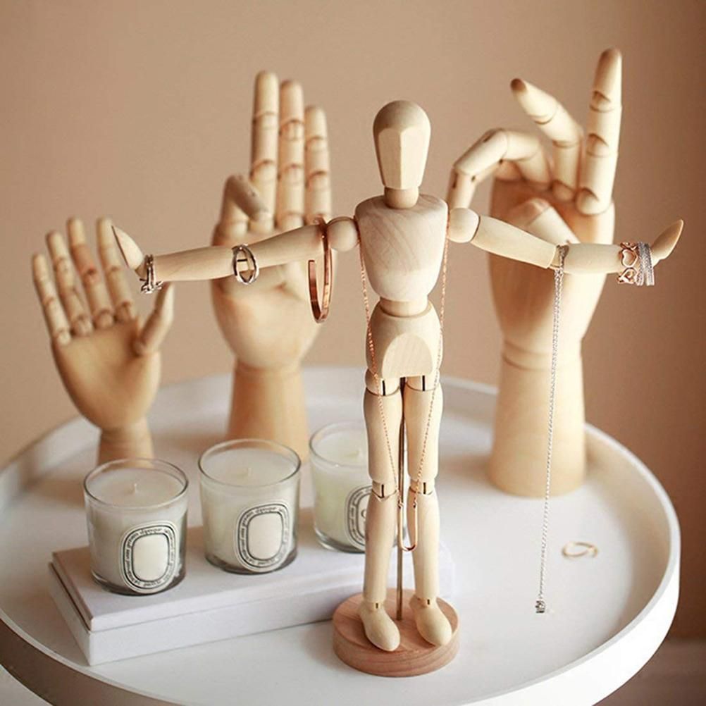 Drawing Mannequin Wooden Human Mannequin for Drawing and Painting 13cm Artistic Mannequin with Base and Flexible Body