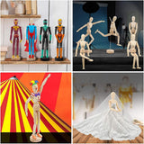 Drawing Mannequin Wooden Human Mannequin for Drawing and Painting 13cm Artistic Mannequin with Base and Flexible Body