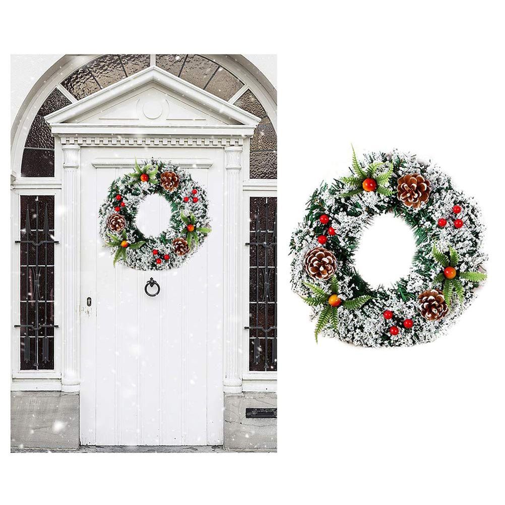 20cm/30cm/40cm Artificial Christmas Wreath Christmas Garland for Your Front Door Wedding Ceremony