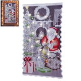 Christmas Lace Curtains LED Light Santa Claus Half Blackout Curtains Living Room Bedroom Home Decor