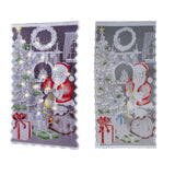 Christmas Lace Curtains LED Light Santa Claus Half Blackout Curtains Living Room Bedroom Home Decor
