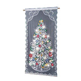 Christmas Lace Curtains LED Light Christmas Tree Half Blackout Curtains Living Room Bedroom Home Decor - Front View