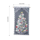 Christmas Lace Curtains LED Light Christmas Tree Half Blackout Curtains Living Room Bedroom Home Decor