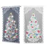 Christmas Lace Curtains LED Light Christmas Tree Half Blackout Curtains Living Room Bedroom Home Decor - 45-Degree Angle