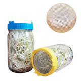 4Pcs Plastic Sprouting Lids with Stainless Steel Screen for 86mm Wide Mouth Jars Sprouting Strainer Lid with Stand - Side View