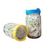 4Pcs Plastic Sprouting Lids with Stainless Steel Screen for 86mm Wide Mouth Jars Sprouting Strainer Lid with Stand