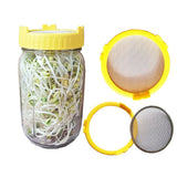 4Pcs Plastic Sprouting Lids with Stainless Steel Screen for 86mm Wide Mouth Jars Sprouting Strainer Lid with Stand