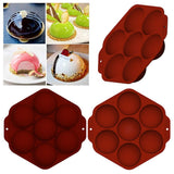 7 Holes Sphere Silicone Mold for Chocolate Half Sphere Silicone Molds for Making Chocolate Cake Dome Mousse - Top-Down View