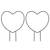 2 Pcs Black Iron Garden Trellis for Climbing Plant Vine Plant Metal Support Wire Heart Shaped Plants Climbing Holder Rack