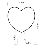 2 Pcs Black Iron Garden Trellis for Climbing Plant Vine Plant Metal Support Wire Heart Shaped Plants Climbing Holder Rack - Side View