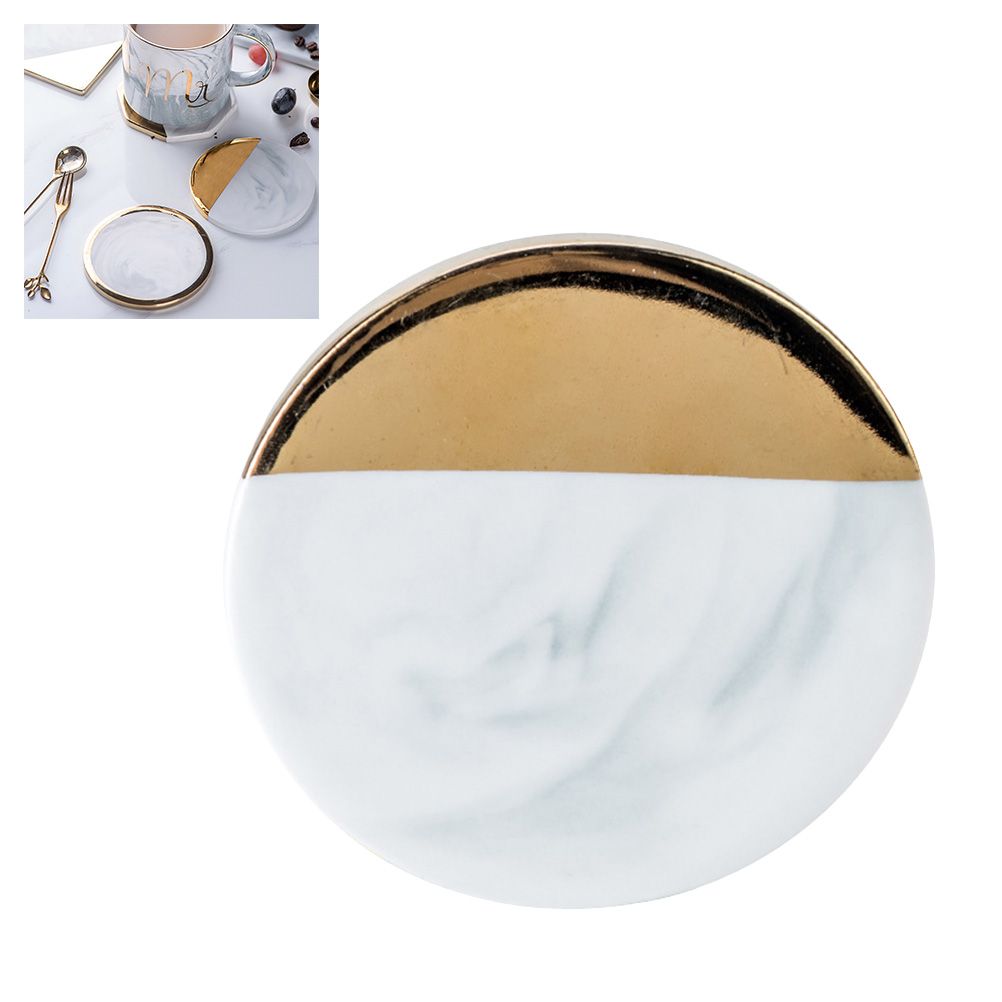 Gold Marble Coasters Ceramic Coaster Tea Cup Pad Table Mat Coaster Coffee Tea Cup Place Mats