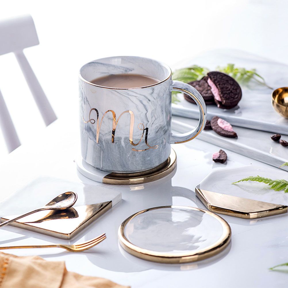 Gold Marble Coasters Ceramic Coaster Tea Cup Pad Table Mat Coaster Coffee Tea Cup Place Mats