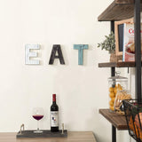 Christmas Wooden Hanging Rustic Multicolor Cutout Wooden EAT Letters Wall Mounted Decorative Signs - Top-Down View