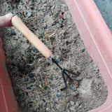 3PCS/Set Wooden Handle Mini Gardening Potted Tool Gardening Shovel Rake Fork Set for Houseplants Potted Plants - Low Angle