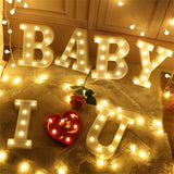 LED 26 Alphabet Letter Number Lights Ampersand Symbol Love Heart Light Up Sign Lamp For Love Wedding Home Party Holiday Bar Decoration