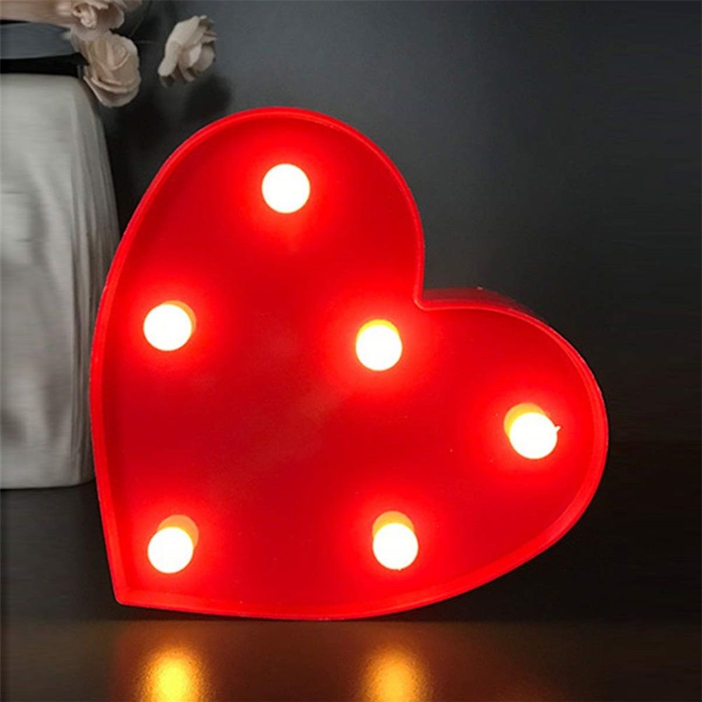 LED 26 Alphabet Letter Number Lights Ampersand Symbol Love Heart Light Up Sign Lamp For Love Wedding Home Party Holiday Bar Decoration