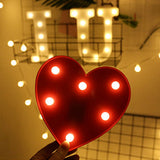 LED 26 Alphabet Letter Number Lights Ampersand Symbol Love Heart Light Up Sign Lamp For Love Wedding Home Party Holiday Bar Decoration