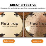 5 Pcs Flea Trap Stickers Round Sticky Fly Traps Dome Flea Trap Refill for Home Bedroom Pet House - Rear View