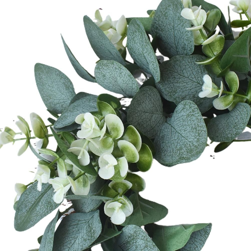 Artificial Green Wreath Wall Hanging Wreath Spring Door Decoration for Indoor Outdoor