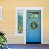 Artificial Green Wreath Wall Hanging Wreath Spring Door Decoration for Indoor Outdoor