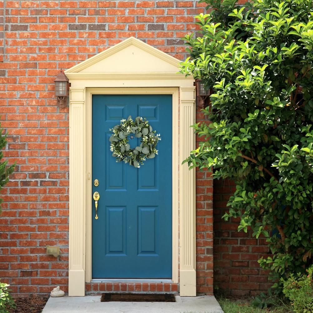 Artificial Green Wreath Wall Hanging Wreath Spring Door Decoration for Indoor Outdoor