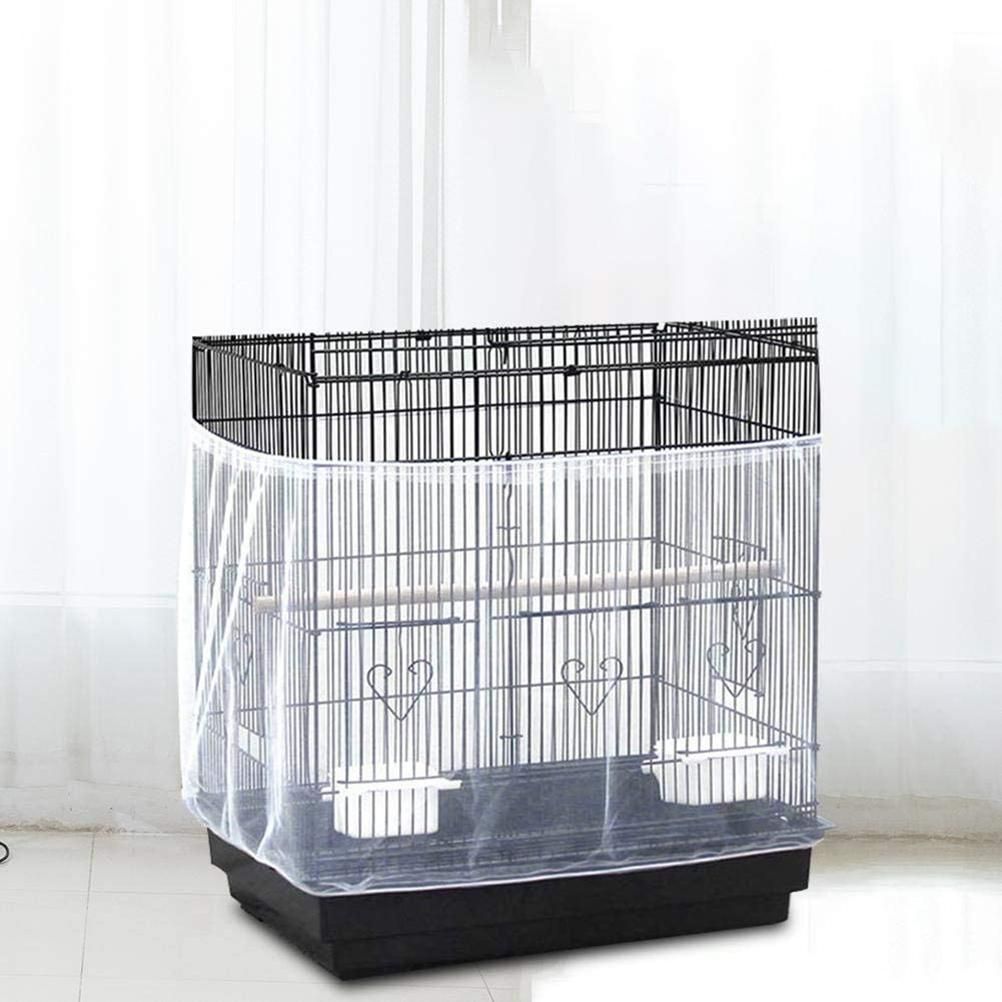 Bird Cage Cover Stretchy Nylon Parrot Cage Mesh Net Cover Shell Skirt Guard Bird Cage Accessories