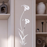 Flower Mirror Wall Sticker Removable Mirror Sticker Modern Wall Sticker Home Decoration - Side View