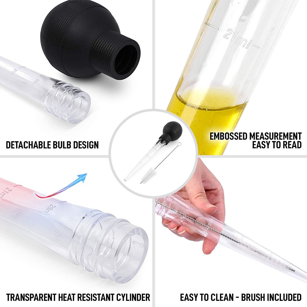 Turkey Oil Dropper with Brush Chicken Barbecue Food Baster Barbecue Pipe Kitchen Cooking Gadgets