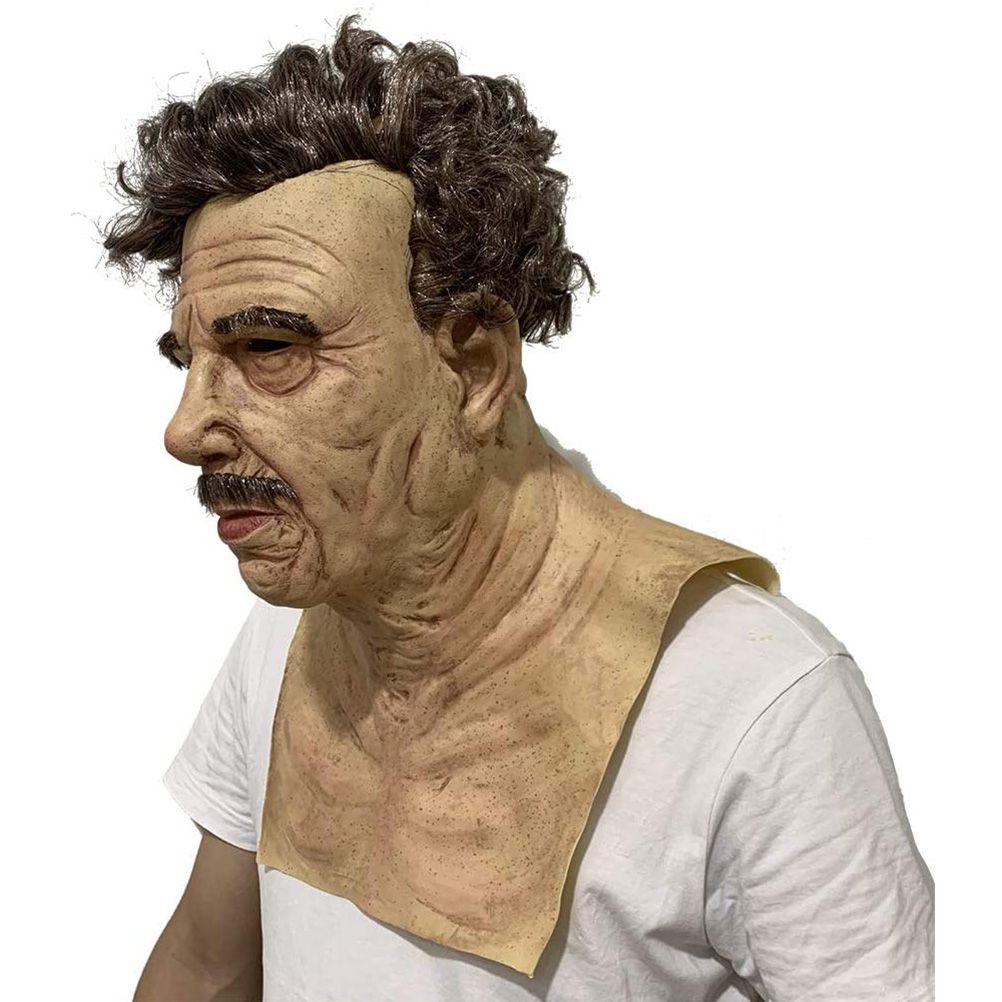 Halloween Latex Old Man Face Cover Halloween Fancy Dress Head for Masquerade Realistic Headgear