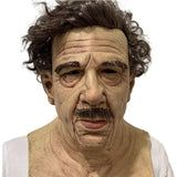 Halloween Latex Old Man Face Cover Halloween Fancy Dress Head for Masquerade Realistic Headgear - Side View